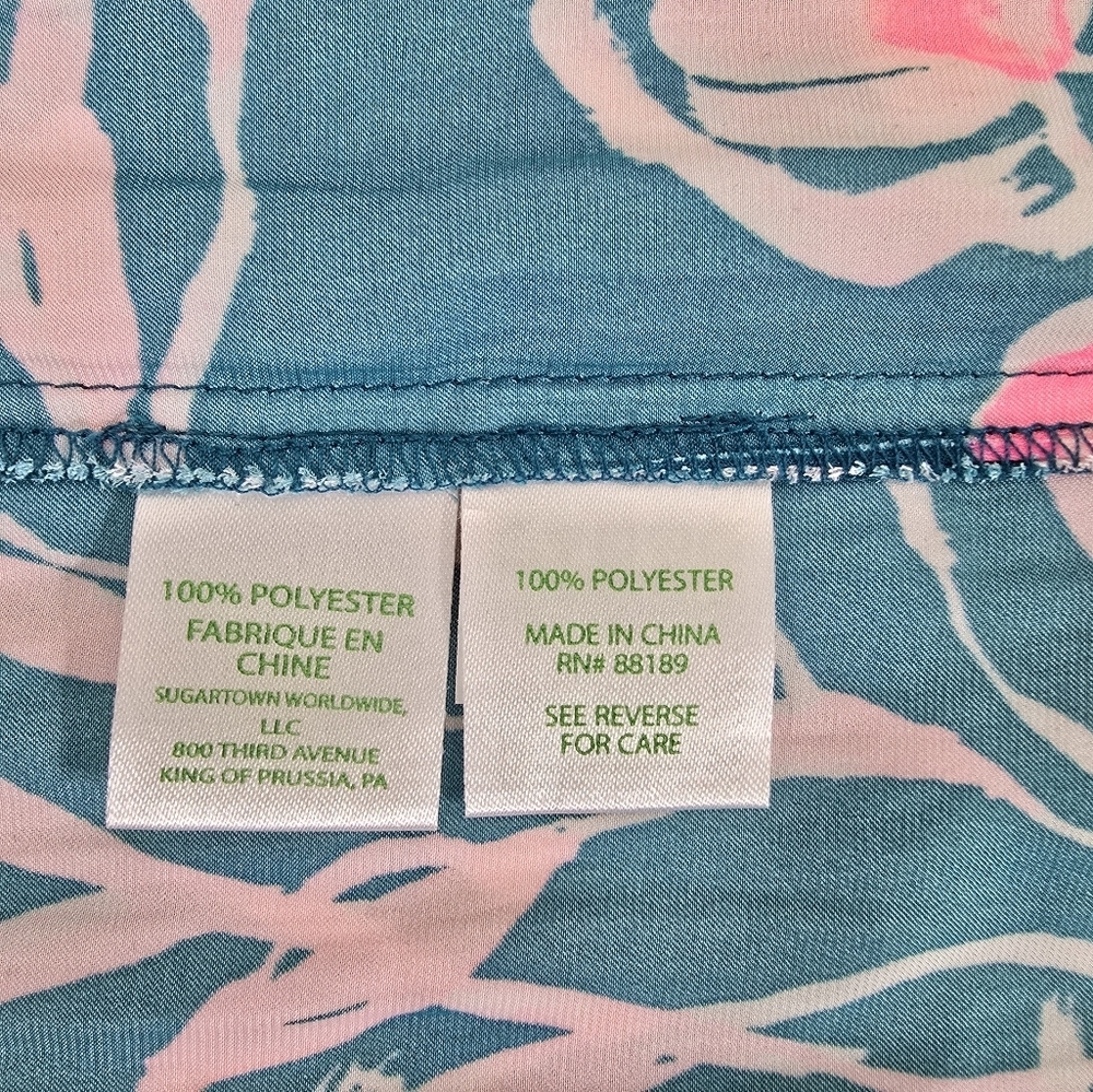 Lilly Pulitzer Emilea Jumpsuit S Tidal Wave Prme Time Print Ruffles Wide Leg - Picture 13 of 14